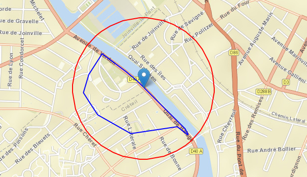 travel time map vs circle map